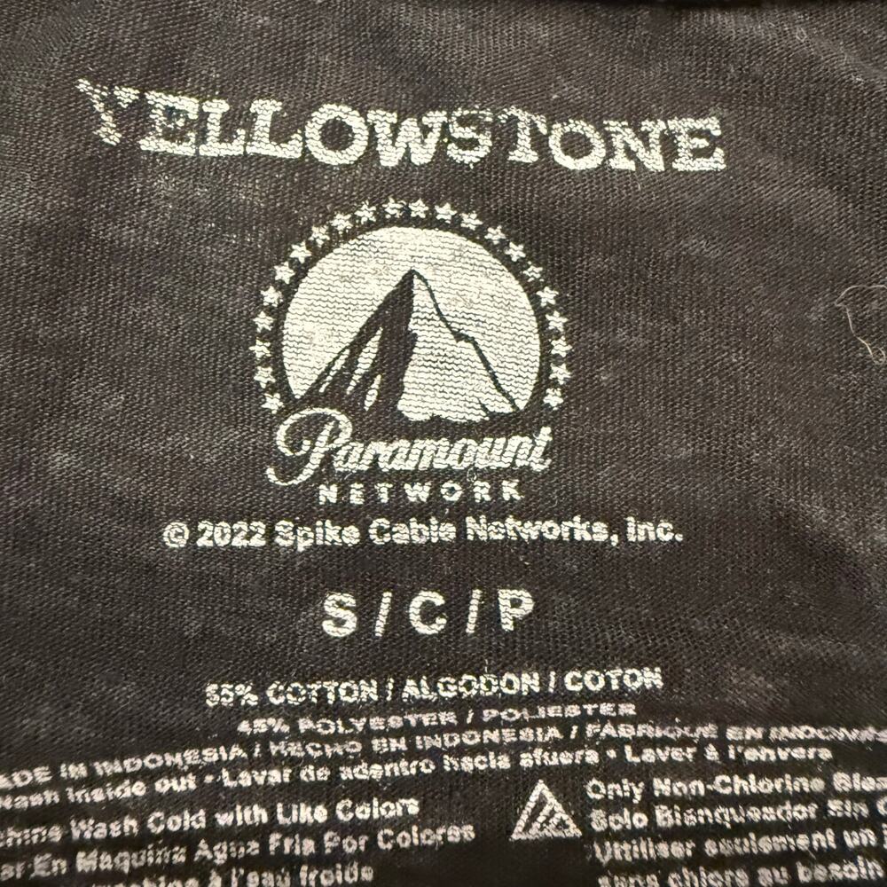 Dutton Ranch Yellowstone black tee, semi sheer, protect the family, Size S - Picture 4 of 5